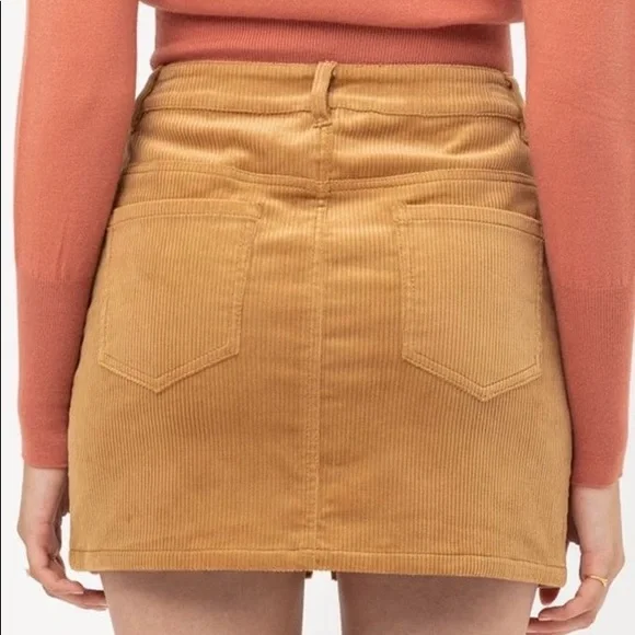 Camel Colored Corduroy Skirt - Picture 2 of 4